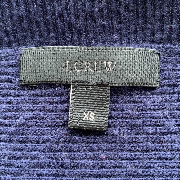 J Crew Sz XS Relaxed Fit Boat Neck Navy Blue Sweater - Picture 5 of 7